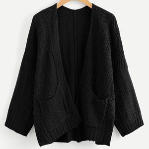 Drop Shoulder Dual Pocket Cardigan